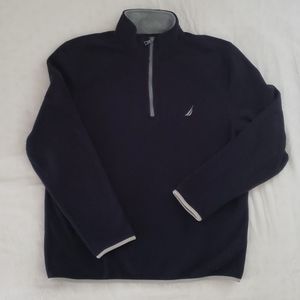 Nautica navy blue half zip fleece M